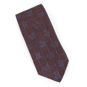 HUGO BOSS Paisley Embossed Silk Neck Tie Purple Brown Made in Italy